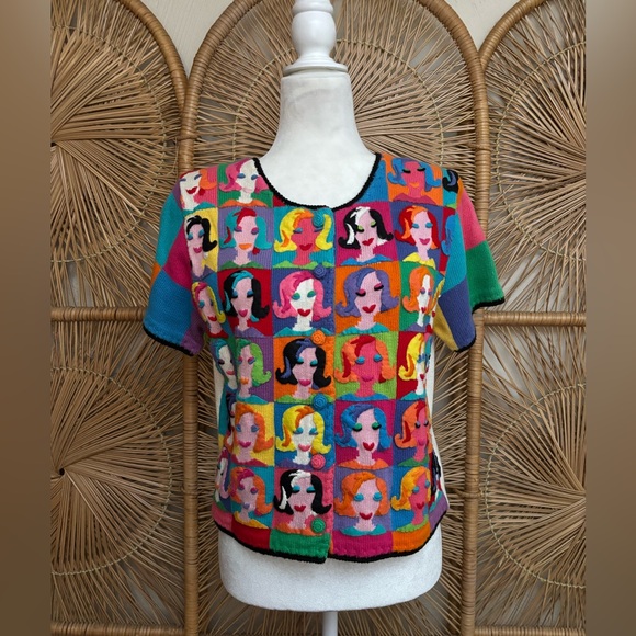 Vintage Michael Simon Pop Art Cardigan - Picture 5 of 7